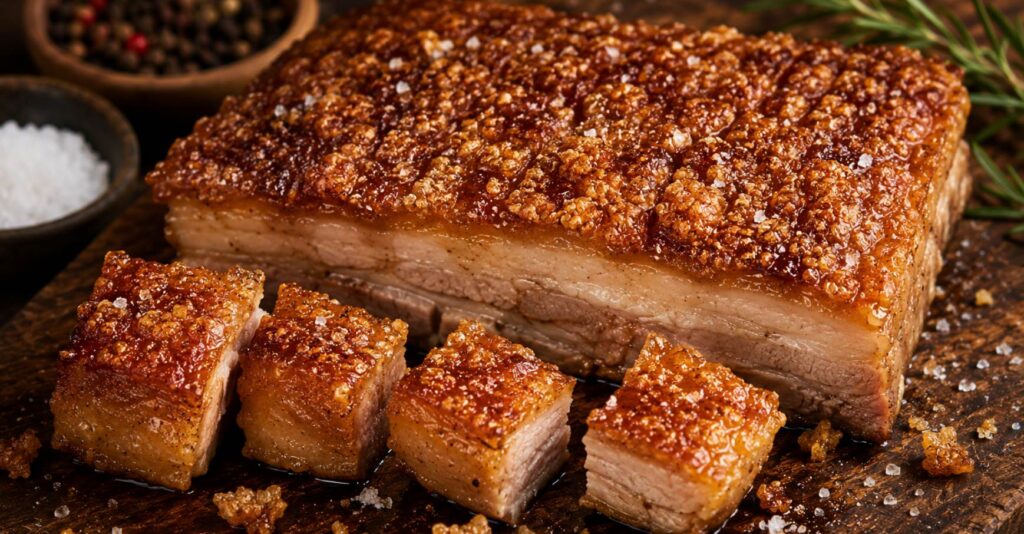 Pork belly with crackling